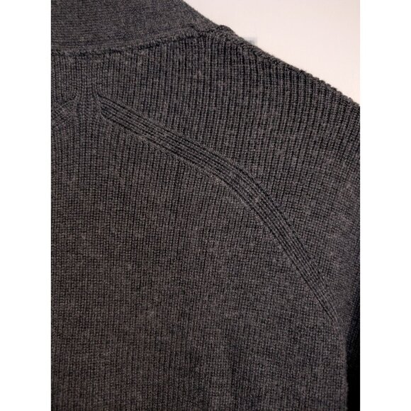 Lululemon Merino Wool-Blend Ribbed Long Wrap Sweater Heather Black Size 6 - Picture 11 of 13